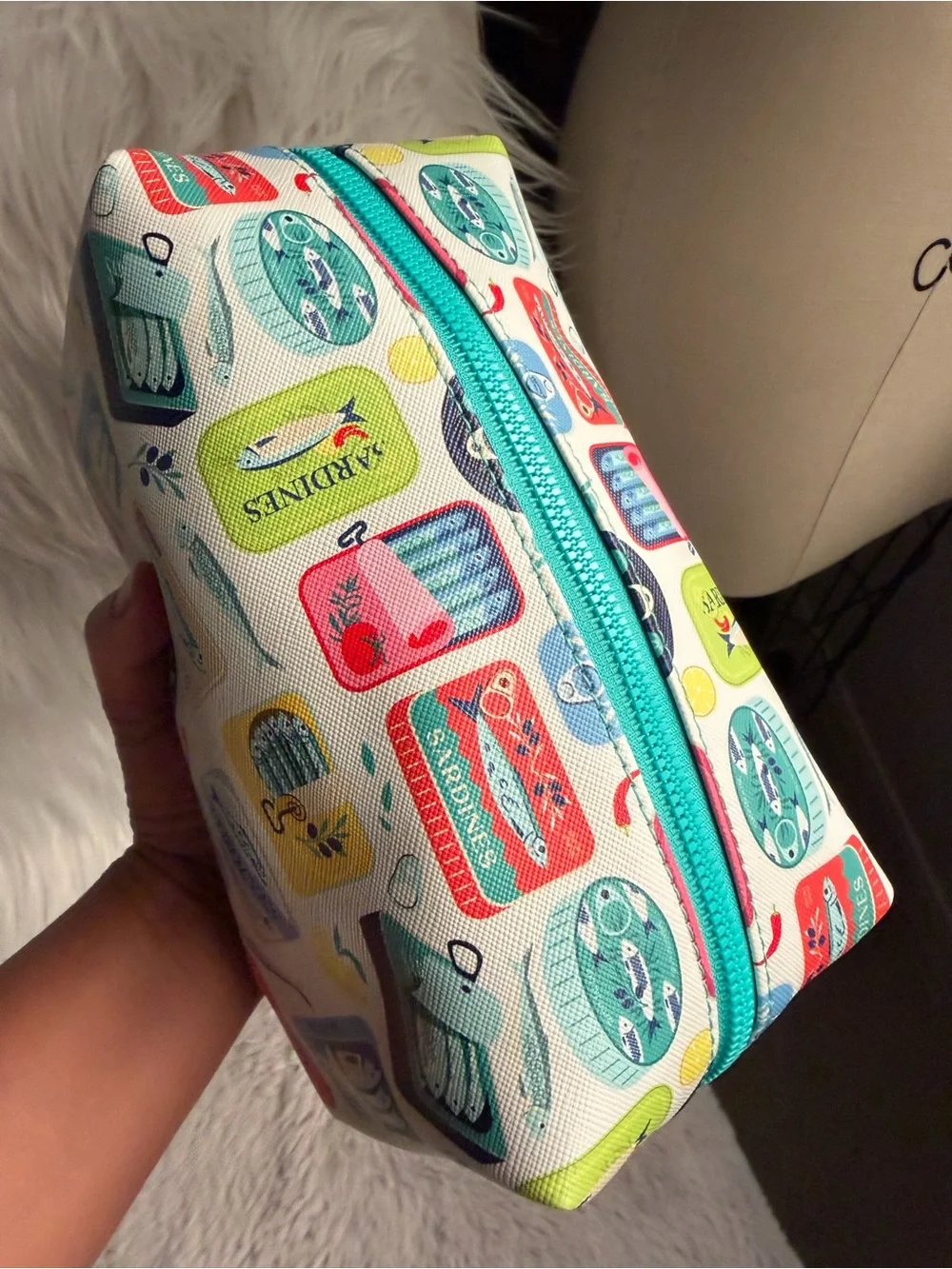 Blush Crush | Colorful Sardine Print Cosmetic Zipper Pouch